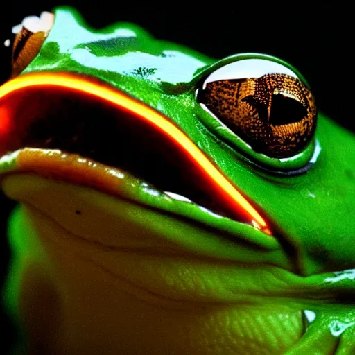 Image similar to frog with lightning eyes