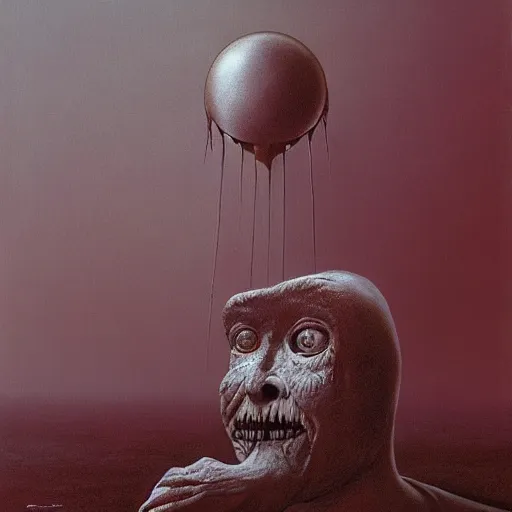 Prompt: elmo, zdzisław beksinski, dariusz zawadzki, mark powell, keith thompson