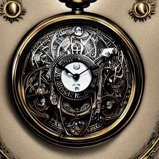 Whimsical Embossed Ultra Detailed Very Intricate Steampunk Watch with  Flower · Creative Fabrica