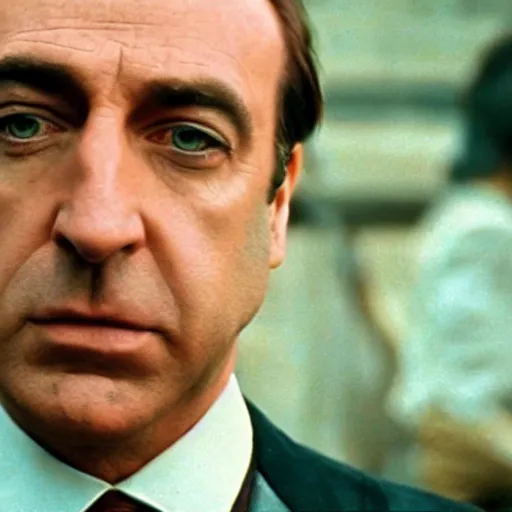 Image similar to A still of Saul Goodman in The Godfather (1972)