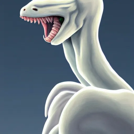 Image similar to albino serperior realistic very very very detailed photorealistic 4k digital painting