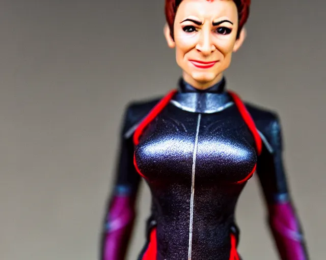 Image similar to bajoran kira nerys from star trek, three quarter shot, medium close - up, f 1. 4, 3 5 mm