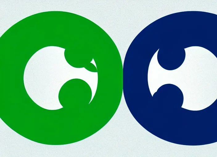 Image similar to A green and blue yin-yang logo