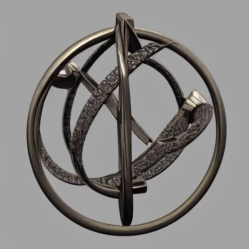 Prompt: 3 d model, concept, armillary rings