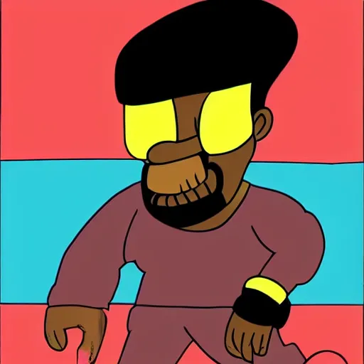 Image similar to kanye west cartoon by matt groening