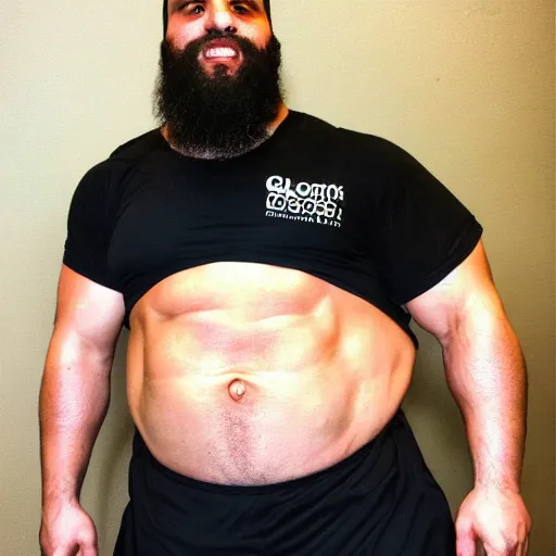 Prompt: the bloat lord gym powerlifter greek you have to live it!