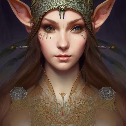 Prompt: a elf archer, cute, fantasy, intricate, elegant, highly detailed, centered, digital painting, artstation, concept art, smooth, sharp focus, illustration, art by artgerm and H R Giger and alphonse mucha