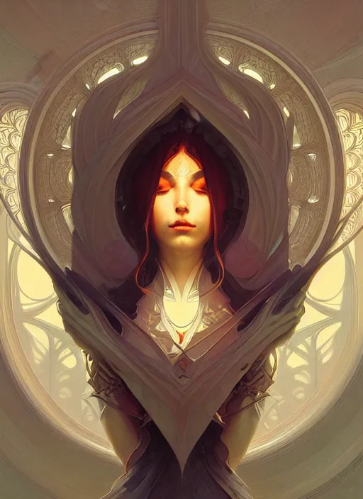 Image similar to symmetry seamless, fantasy, window intricate, elegant, highly detailed, digital painting, artstation, concept art, smooth, sharp focus, illustration, art by artgerm and greg rutkowski and alphonse mucha