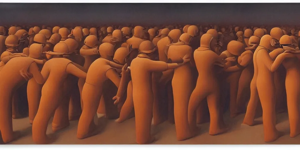 Image similar to science - fiction poster, oil painting by george tooker