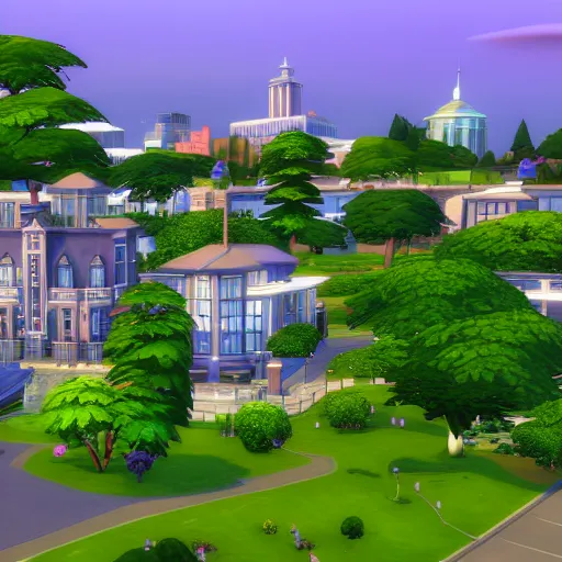 Image similar to of a new sims 4 world based on providence, rhode island