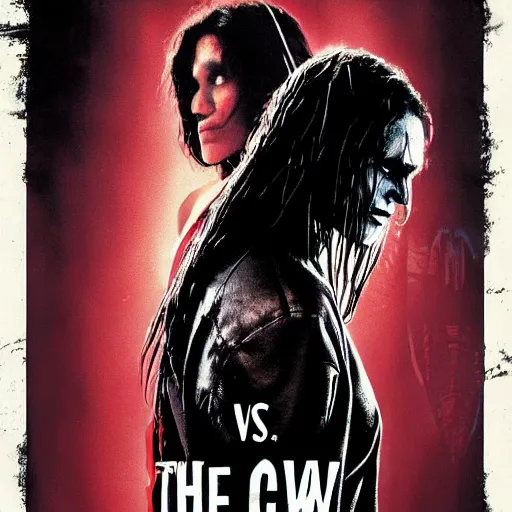 Image similar to movie poster of the crow vs the predator