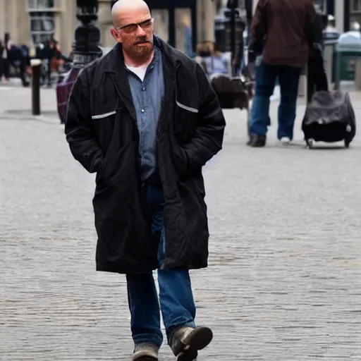 Image similar to gus from breaking bad goes to london