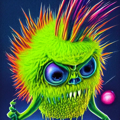 Image similar to a tennis ball monsters, colorful, digital art, fantasy, magic, chalk, trending on artstation, ultra detailed, professional illustration by basil gogos