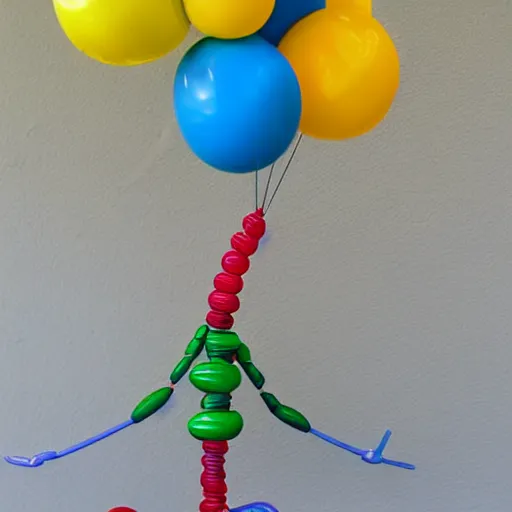 Prompt: praying mantis balloon animal