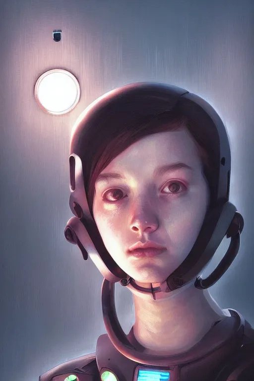 Prompt: portrait of a teen robot mother, dystopian, sci-fi, digital painting, artstation, concept art, smooth, sharp focus, illustration, chiaroscuro lighting, incredible art by Stanley Artgerm Lau and simon stalenhag