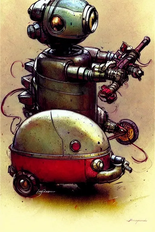 Image similar to adventurer ( ( ( ( ( 1 9 5 0 s retro future android robot fat robot mouse wagon. muted colors. ) ) ) ) ) by jean baptiste monge!!!!!!!!!!!!!!!!!!!!!!!!! chrome red