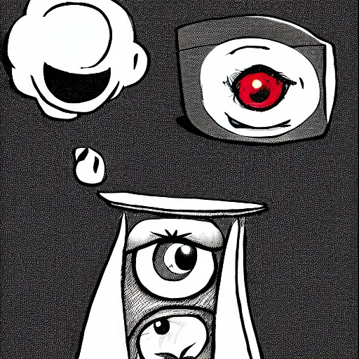 Prompt: fluffy creature with a big eye and a telephone walking towards the camera in the style of hylics, trending on artstation, award winning art, 4 k, 8 k