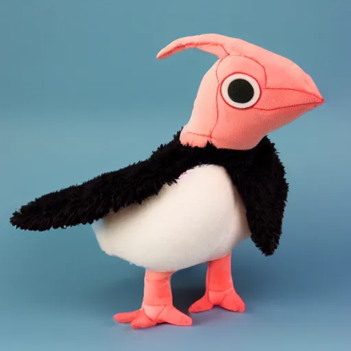 Image similar to a cute gryphon seagull plush doll