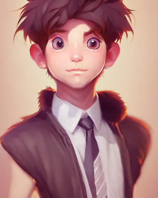 Image similar to character concept art of a cute young male anthropomorphic furry | | cute - fine - face, pretty face, key visual, realistic shaded perfect face, fine details by stanley artgerm lau, wlop, rossdraws, james jean, andrei riabovitchev, marc simonetti, and sakimichan, trending on artstation