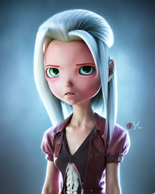 Prompt: an epic comic book style full body portrait painting of cute sephiroth bubble head, elegant, character design by Mark Ryden and Pixar and Hayao Miyazaki, unreal 5, DAZ, hyperrealistic, octane render, cosplay, RPG portrait, dynamic lighting, intricate detail, summer vibrancy, cinematic