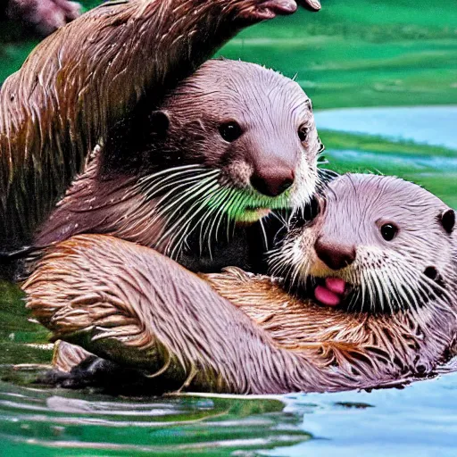 Prompt: Otter Mukbang.