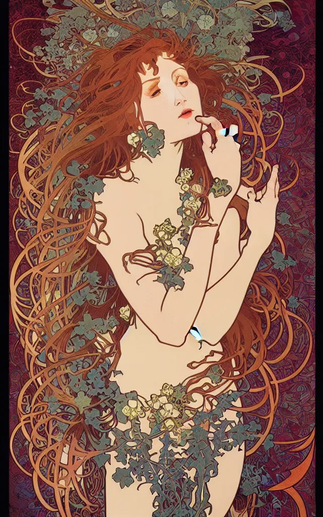 Prompt: pain(t) by alphonse mucha by james jean and by ross tran. stunning, very colorful, vibrant, cinematic, amazing details