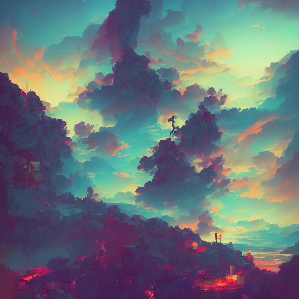 Image similar to a micro-service deployed to a datacenter, cloud, security, cyber, attack vector, trending on Artstation, painting by Jules Julien, Leslie David and Lisa Frank and Peter Mohrbacher and Alena Aenami and Dave LaChapelle muted colors with minimalism