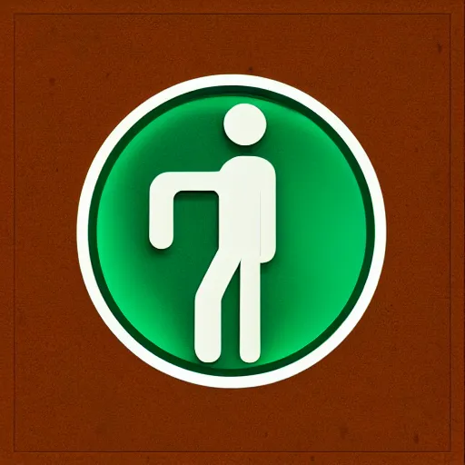 Image similar to bathroom sign man, digital art