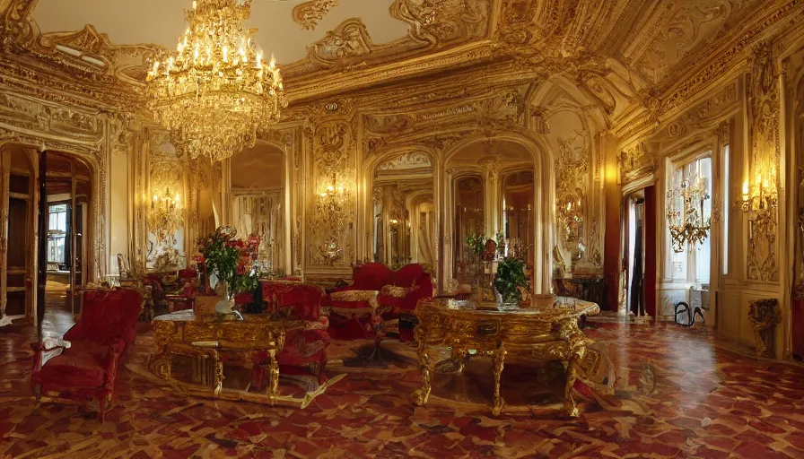 Prompt: grand rococo interior