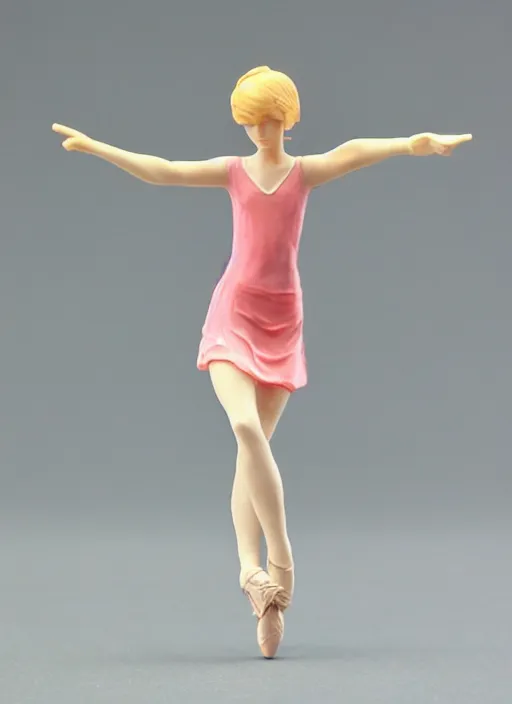 Image similar to Fine Image on the store website, eBay, Full body, 80mm resin figure of a cute modern dancer girl, environmental light from the front