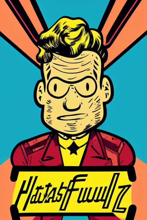 Image similar to fallout 7 6 retro futurist illustration art by butcher billy, sticker, colorful, illustration, highly detailed, simple, smooth and clean vector curves, no jagged lines, vector art, smooth andy warhol style