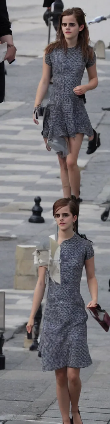 Prompt: emma watson wearing a chess dress