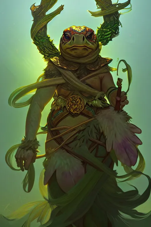Image similar to d & d tortle druid, highly detailed, digital painting, artstation, sharp focus, illustration, art by tan zi and ayanamikodon and alphonse mucha and wlop