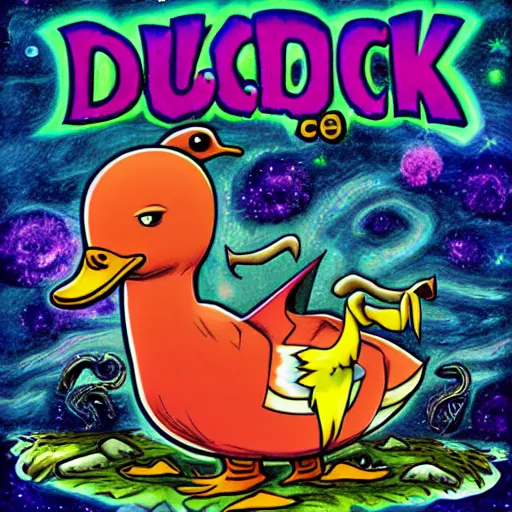Prompt: duck cosmic horror