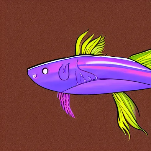 Image similar to side view illustration of an alien fish