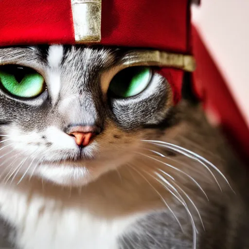 Prompt: photo of a cat as a roman centurion, perfect eyes, highly detailed, canon eos dslr