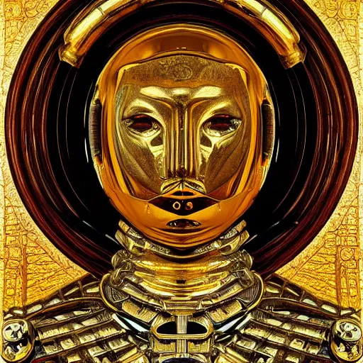 Image similar to a portrait of a shiny metallic renaissance steampunk robot, in the style of Jan van Eyck,