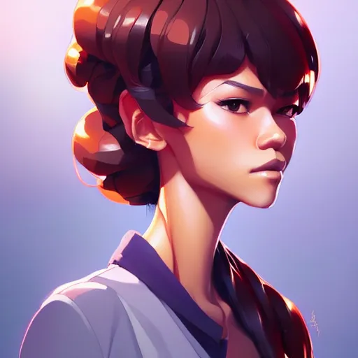 Image similar to zendaya, portrait shinkai makoto studio ghibli studio key hideaki anno sakimichan stanley artgerm lau rossdraws james jean marc simonetti elegant highly detailed digital painting artstation pixiv