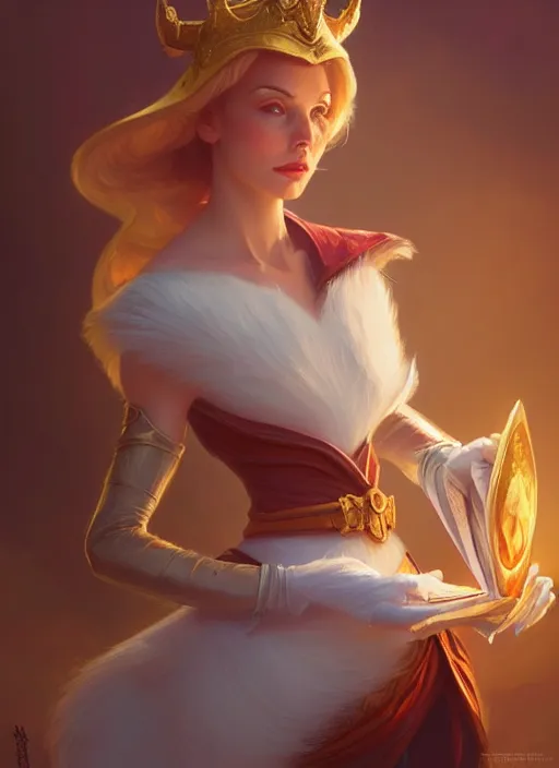 Image similar to donald duck, d & d, fantasy, intricate, elegant, highly detailed, digital painting, artstation, concept art, matte, sharp focus, illustration, hearthstone, art by artgerm and greg rutkowski and alphonse mucha