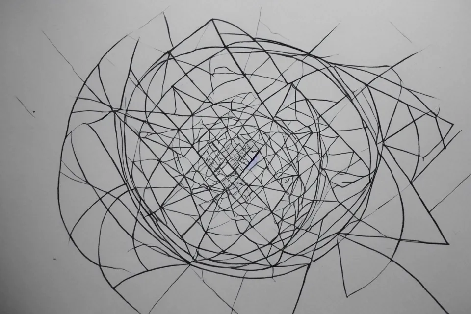 Image similar to geometric anamorphic drawing