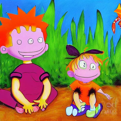 Image similar to rugrats painting by martin handford