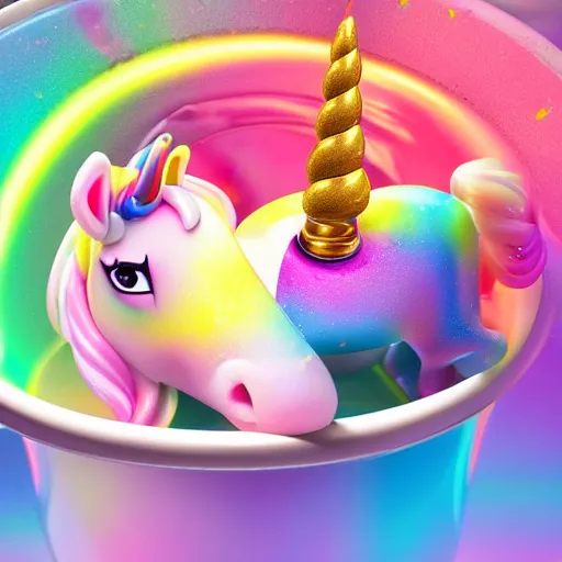 Image similar to a unicorn puking into a candle, octane render, lisa frank style