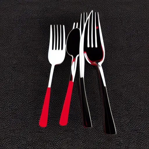 Prompt: network fork FORK, black fork, crimson fork, black-crimson color scheme, 8k, high res