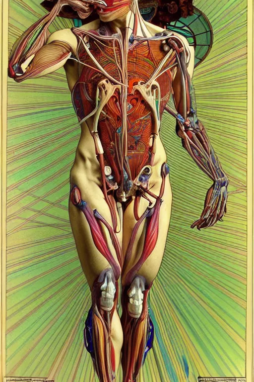 Prompt: extremely psychedelic anatomically accurate model of the ful cyborg human muscular system infected by night, full body, intricate parts, fine details, hype - realistic digital art. extremely lifelike, elegant minimalism. sharp focus. lush color by seichen, alphonse mucha, surreal