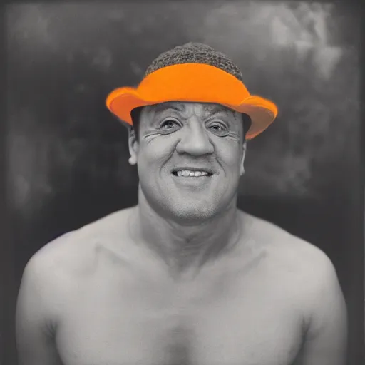 Prompt: hybrid! of orange! with face of stallone, funny award - winning photo, rolleiflex tlr