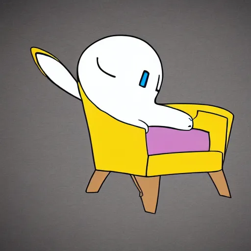 Prompt: professional art. cartoon pokemon that looks like a chair