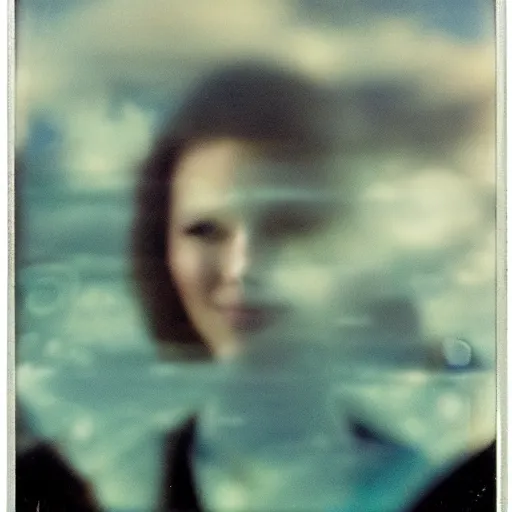 Image similar to polaroid of an artist dream double exposure