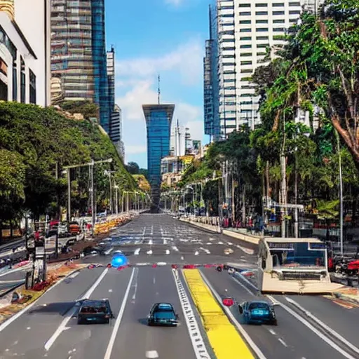 Prompt: avenida paulista pedestrian friendly, boulevard, walkable street