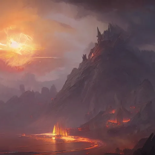 Prompt: A matte painting of Chandra Nalaar, Magic the Gathering art, art by greg rutkowski