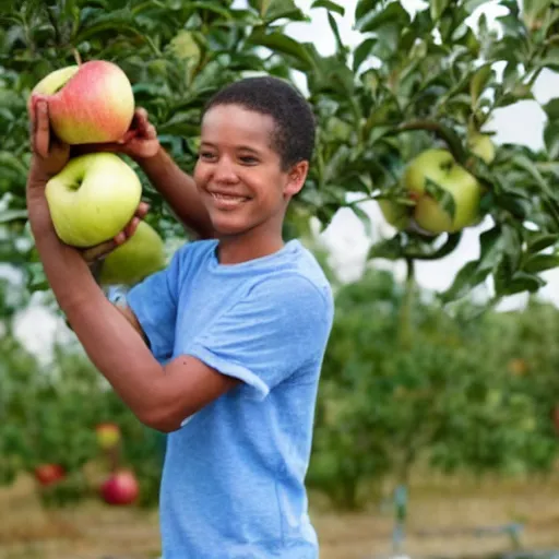 Prompt: an apple lifting weight